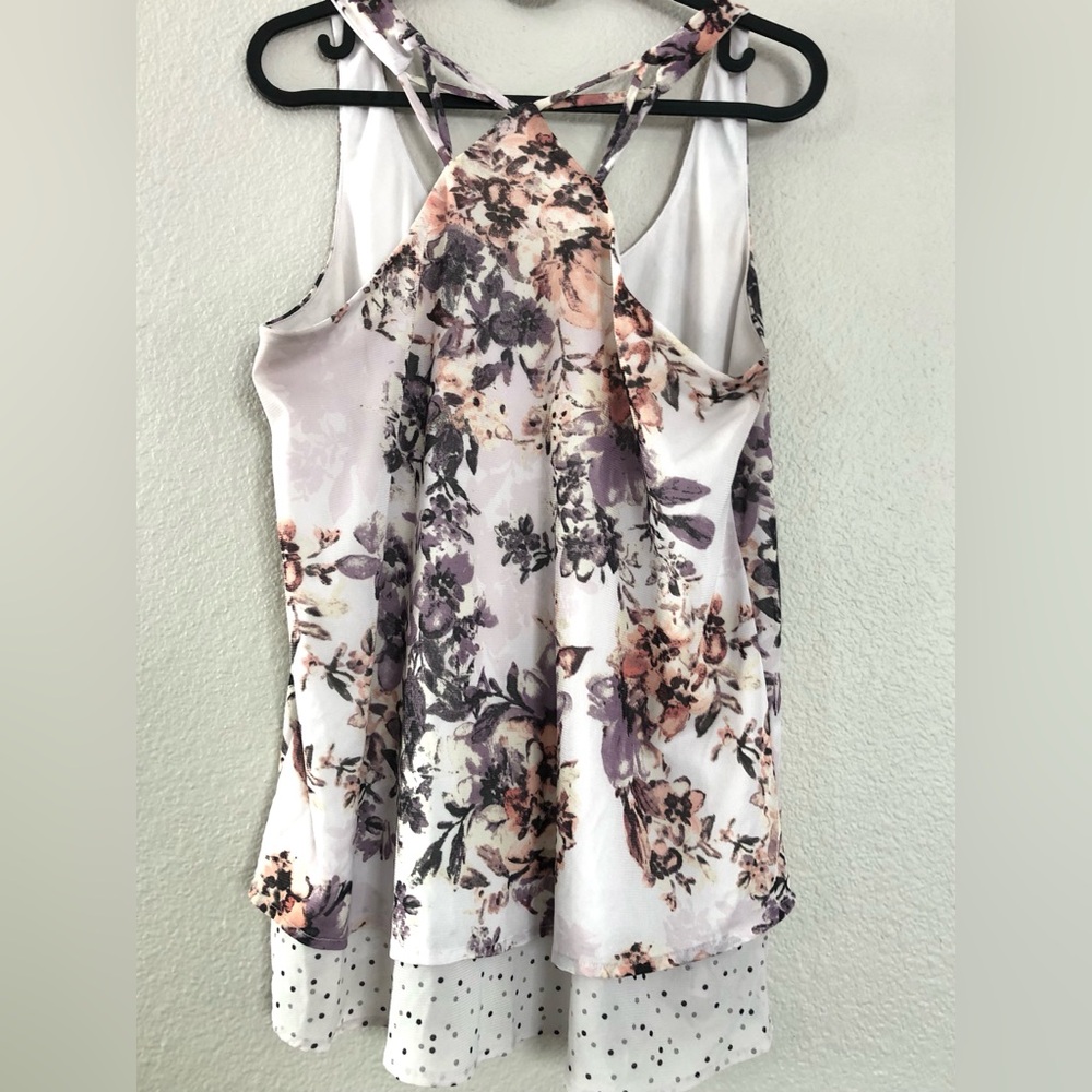 🎉 3 for 20 🎉Maurices Floral Layered Tank Top - Purple and Pink - Picture 4 of 4